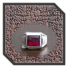 MR00220G-Sterling Silver Synthetic Garnet Men's Ring.
