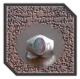 MR00280F-Sterling Silver Opal Men's Ring.