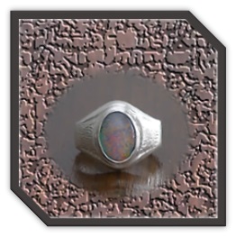 MR00280G-Sterling Silver Opal Men's Ring.