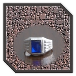 MR00200H-Sterling Silver Synthetic Sapphire Men's Ring,