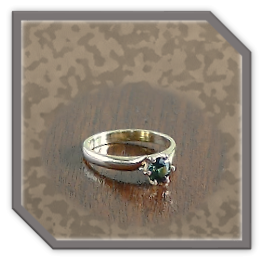 LR01400A-9ct Yellow Gold Teal Sapphire Ladies Ring.
