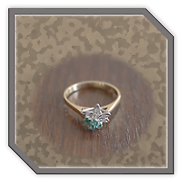 LR01500B-18ct Yellow Gold Diamond Gilson Emerald Ladies Ring.