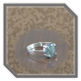 LR00180F-Sterling Silver Opal Ladies Ring.