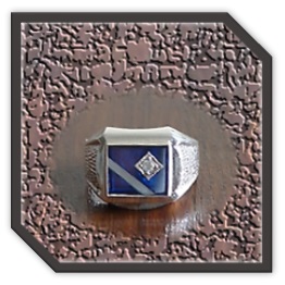 MR00250AN-Sterling Silver Synthetic Sapphire Men's Ring.