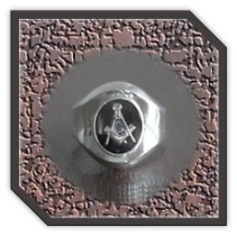 MR00250F-Sterling Silver Onyx Masonic Men's Ring.