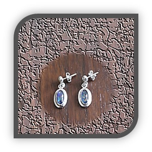 ER00250C-Sterling Silver Opal Earrings.