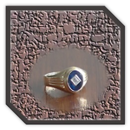 MR00750A-9ct Yellow Gold Synthetic Sapphire Men's Ring.