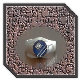 MR00250AS-Sterling Silver Synthetic Sapphire Men's Ring.
