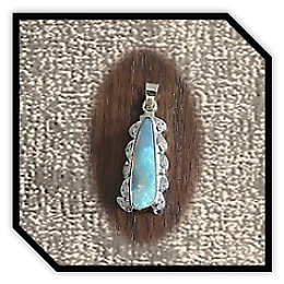 PE01880A-9ct Yellow Gold Opal Diamond Pendant.