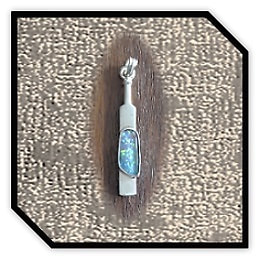 PE00220A-Sterling Silver Opal Cricket Bat Pendant.