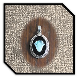 PE00200A-Sterling Silver Opal Cameo Pendant.