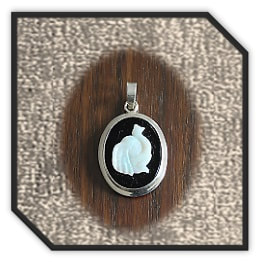 PE00300F-Sterling Silver Opal Cameo Pendant.