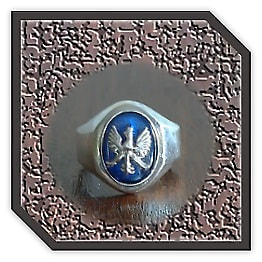 MR00260F-Sterling Silver Synthetic Sapphire Men's Ring.