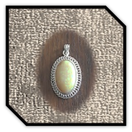 PE01200C-Sterling Silver Honey Opal Pendant.