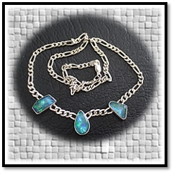 NE00680C-Sterling Silver Opal Necklace.