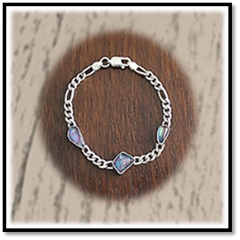 BB00350C-Sterling Silver Opal Bracelet.