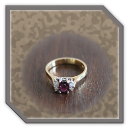 LR04200A-18ct Yellow Gold Ruby Diamond Ladies Ring.