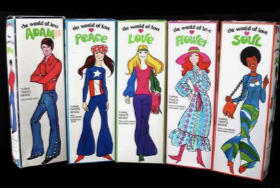 Boxes the original World of Love dolls came in