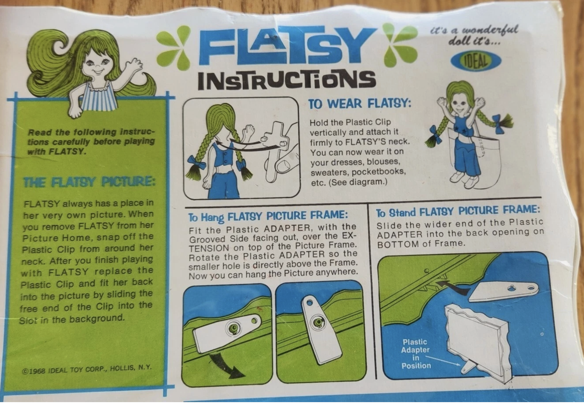 Ideal Flatsy doll instructions