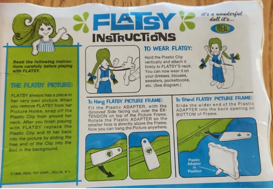 Ideal Flatsy doll instructions