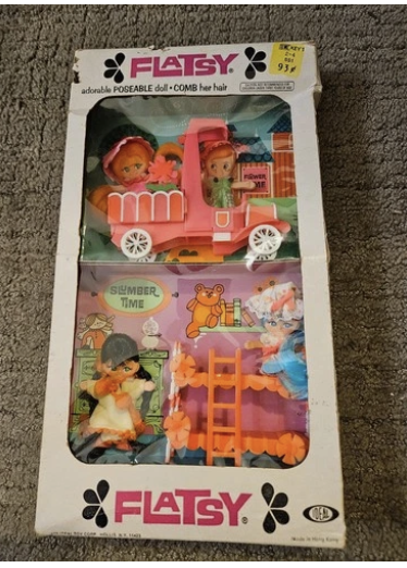 Ideal Flatsy Doll Double Playset Flower Time and Slumber Time