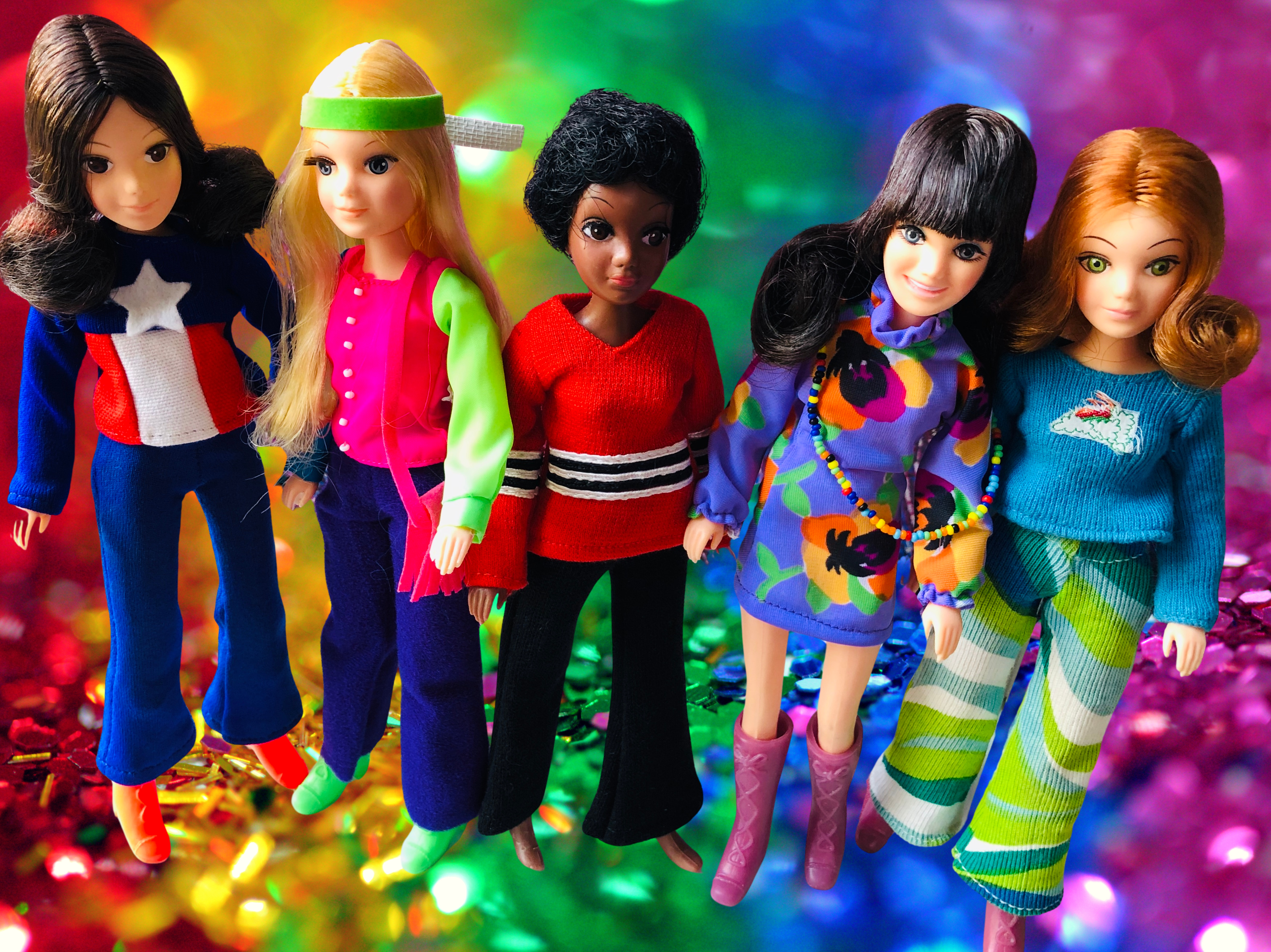 Hasbro World of Love dolls; Peace, Love, Soul, Music and Flower; 1970s dolls