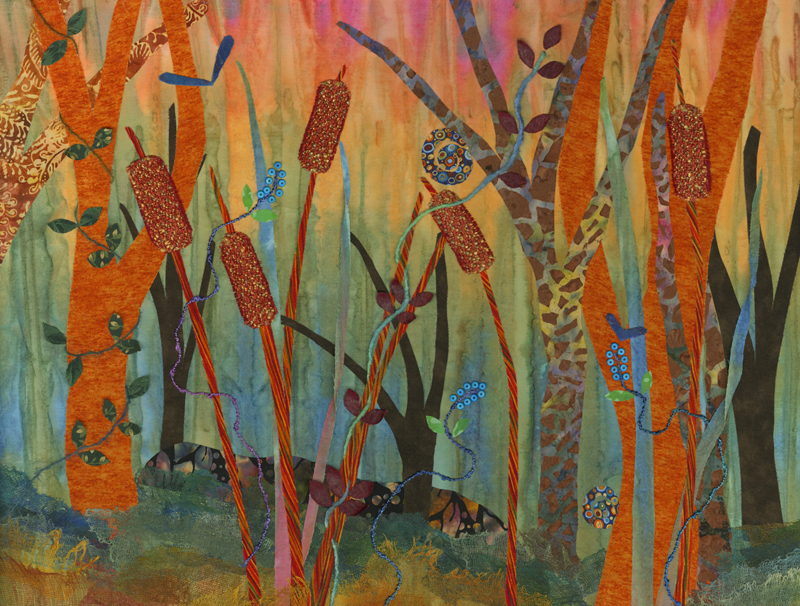Textile collage by Julia R. Berkley