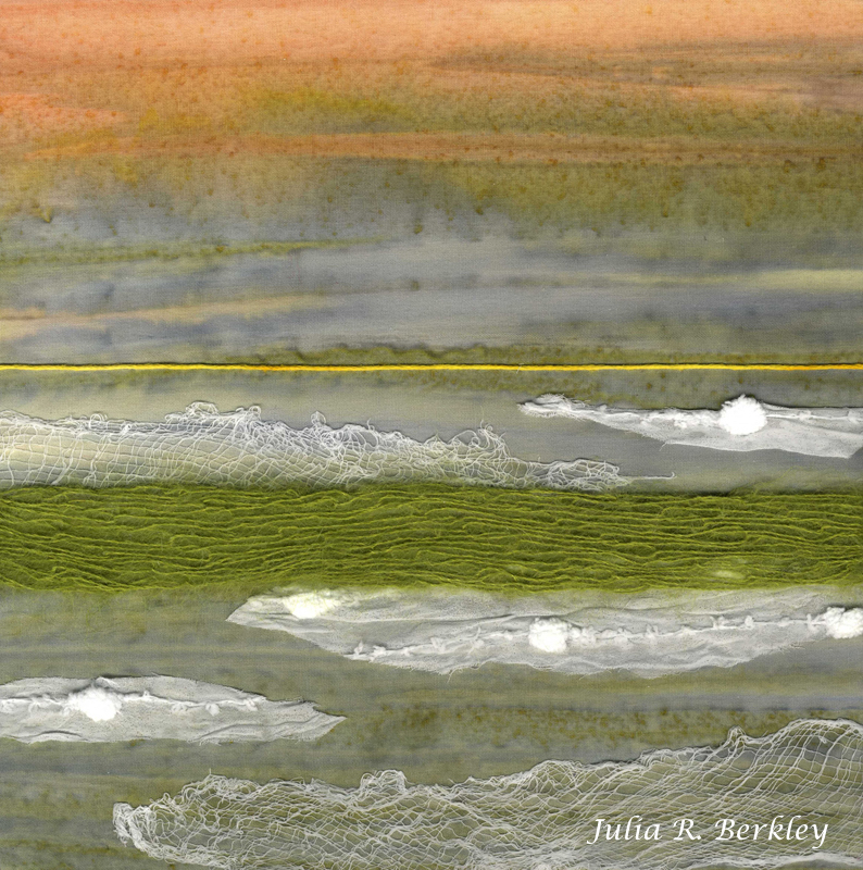 Mixed-media textile collage by Julia R. Berkley