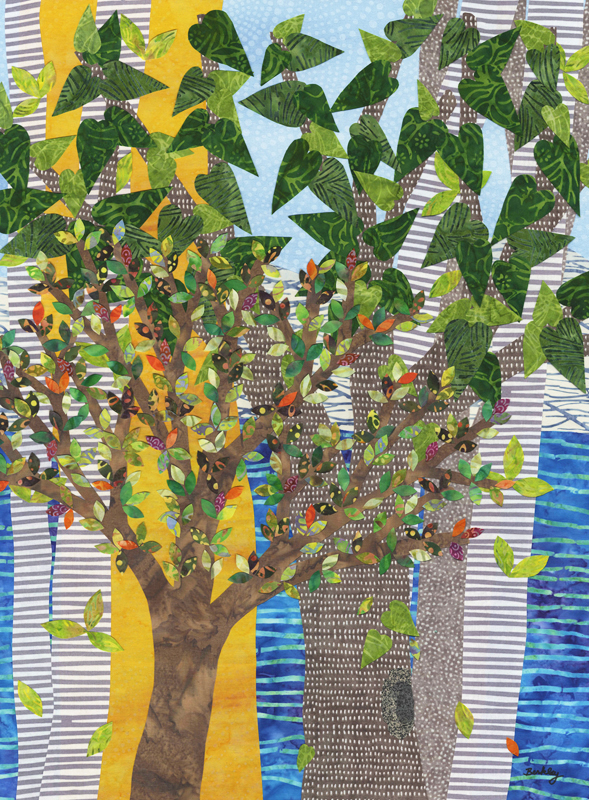Textile collage by Julia R. Berkley