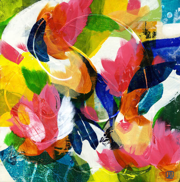 Berkley Coming Home Garden Dreams 2 Abstract Mixed-Media Painting