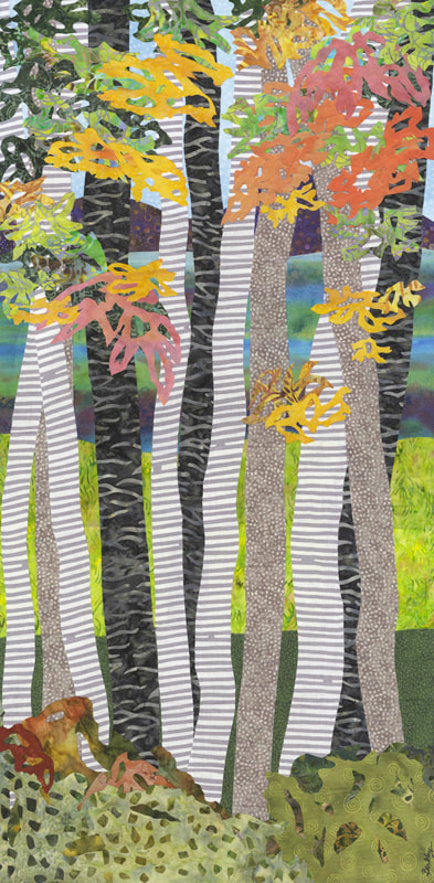 Mixed-media textile collage by Julia R. Berkley