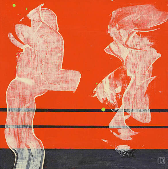 Berkley Dialog 5 Orange Abstract Painting