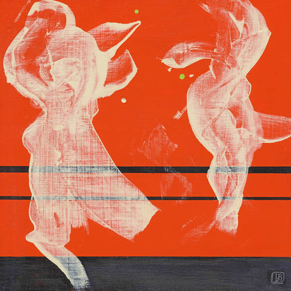 Berkley Dialog 6 Orange Abstract Painting