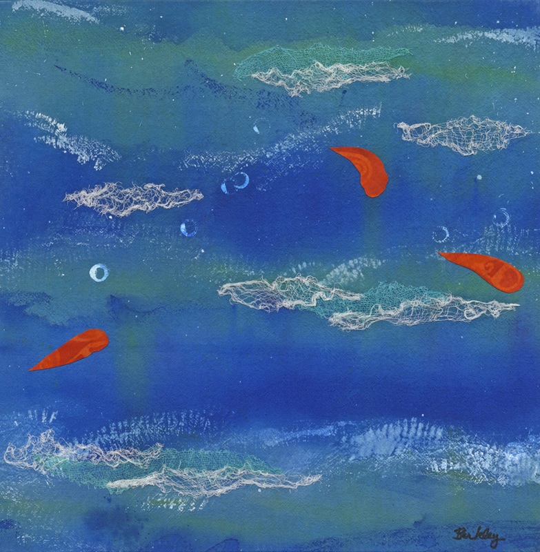 Mixed-media textile collage by Julia R. Berkley