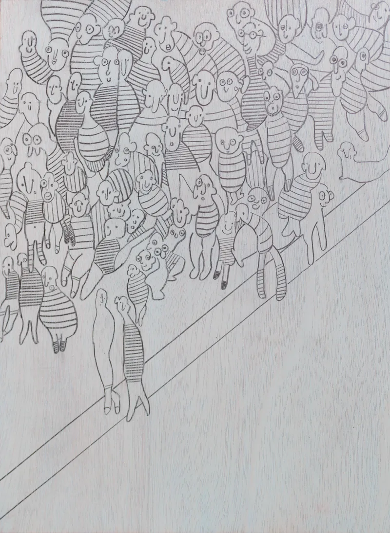 "Synchronized Stripes" (in baby blue)
