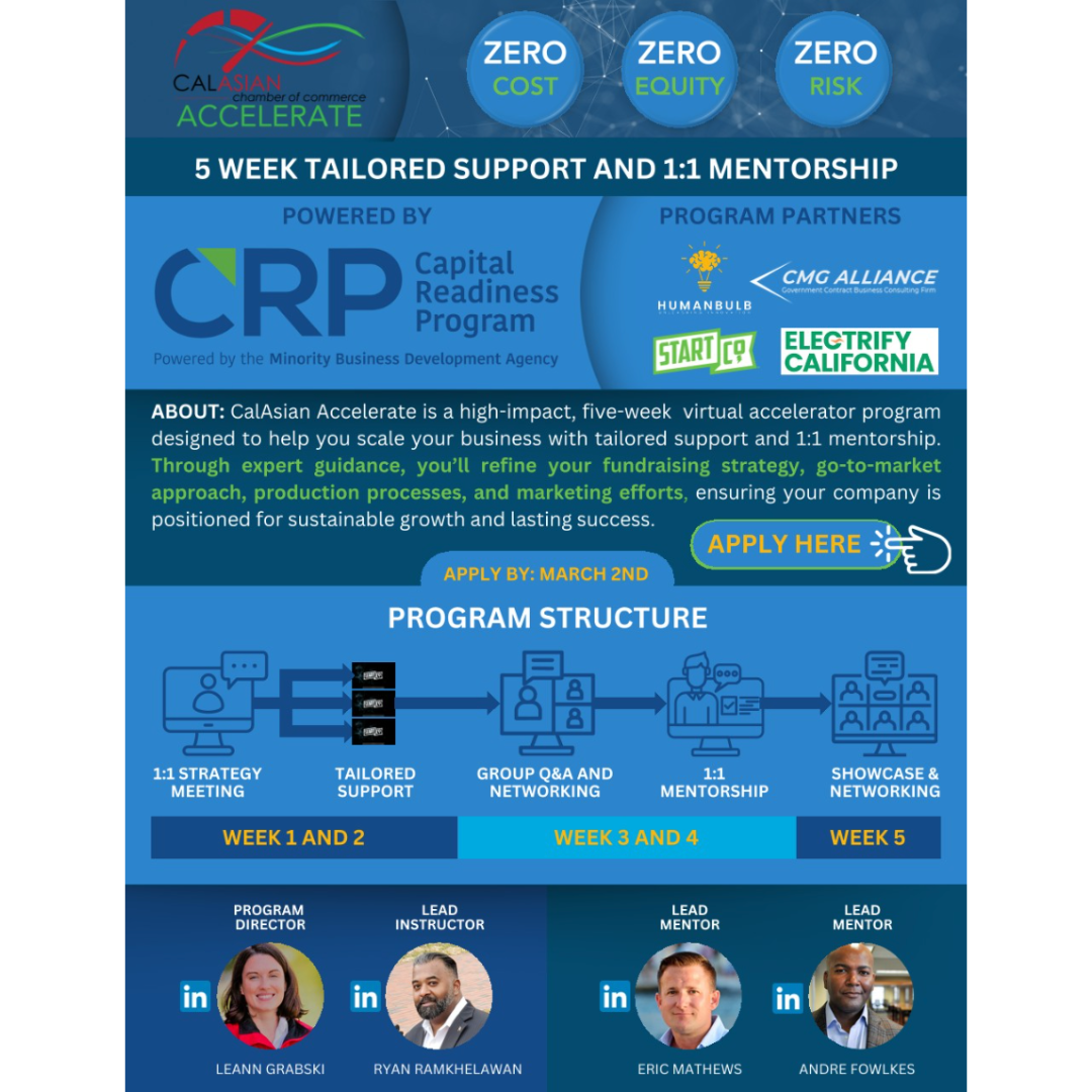 Startup Founders – Apply Now for the CalAsian Accelerate Program!