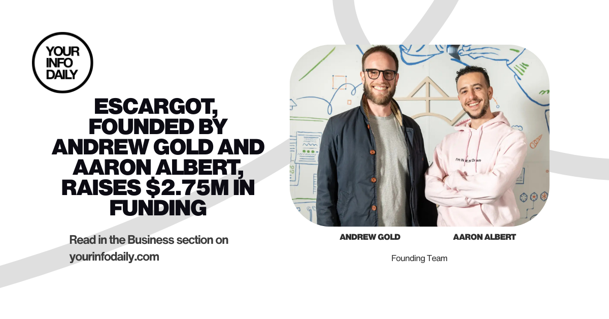 Escargot, founded by Andrew Gold and Aaron Albert, Raises $2.75M in Funding