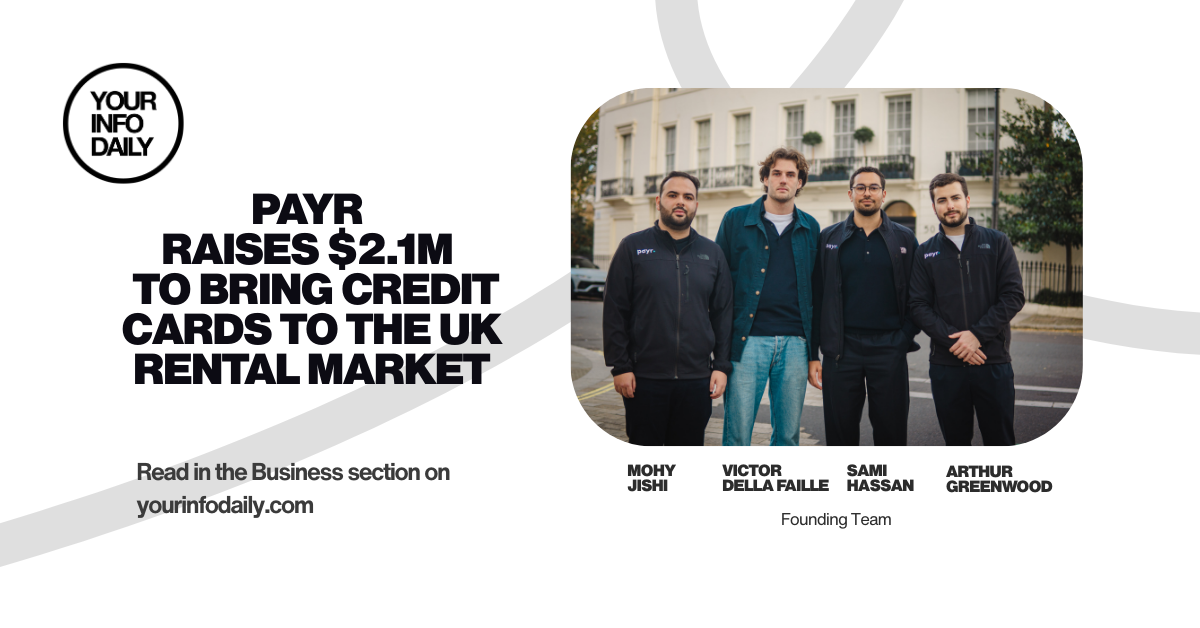 Payr, cofounded by Mohy Jishi, Victor Della Faille, Sami Hassan, and Arthur Greenwood, raises $2.1M in Seed funding