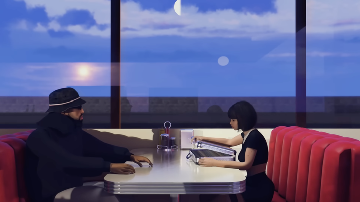 Larry June music video 'Larry's Diner'