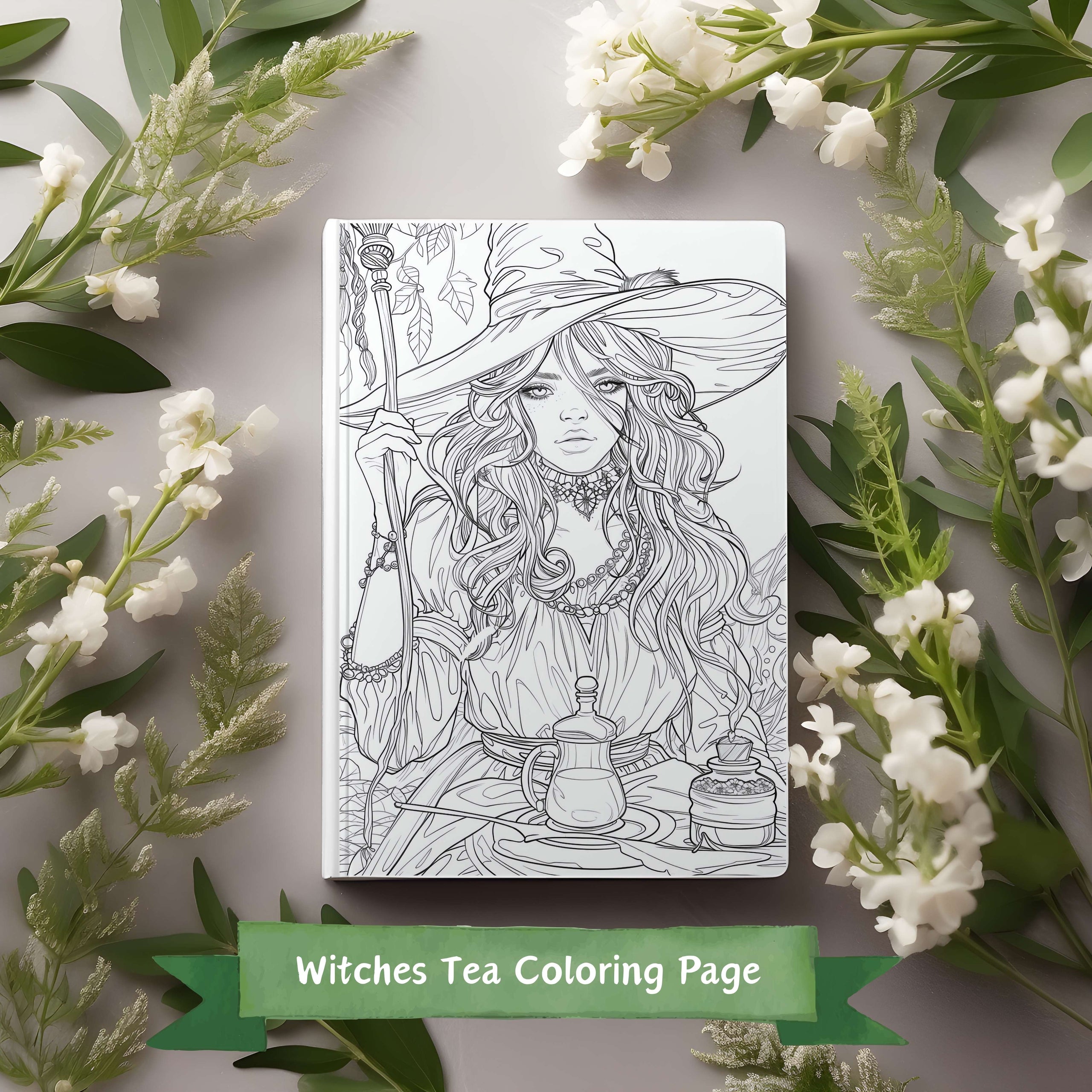 ~ FREE ~ Witches Tea Coloring Page