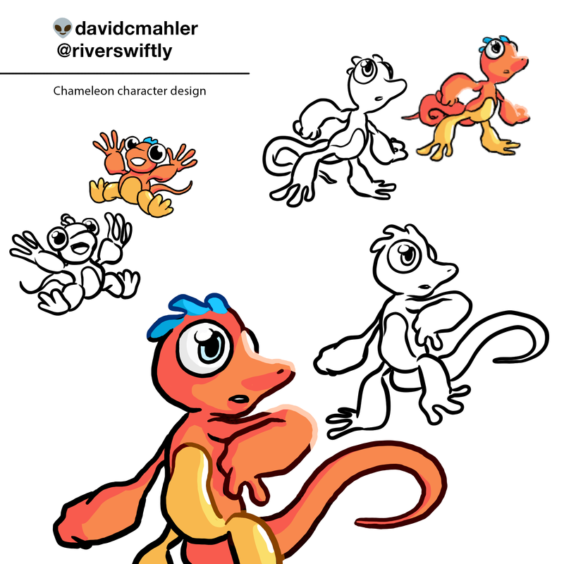 Character designs for Wet Hot Chameleon Summer