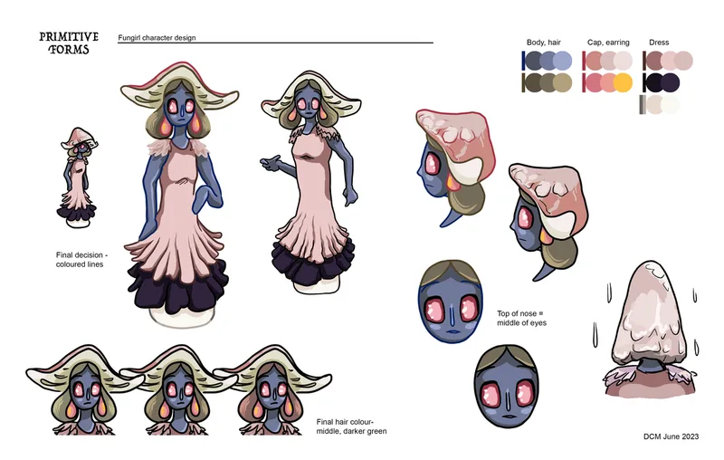 Character designs for master of animation student film Primitive Forms