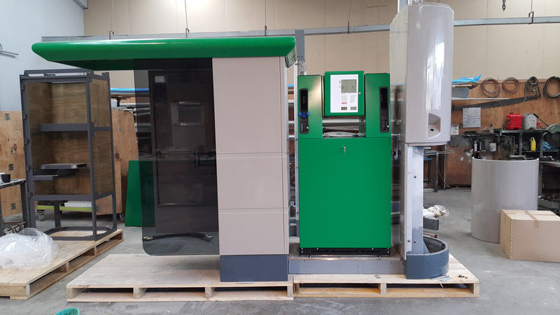 Completed BP truckstop kiosk assembled in the FDL workshop