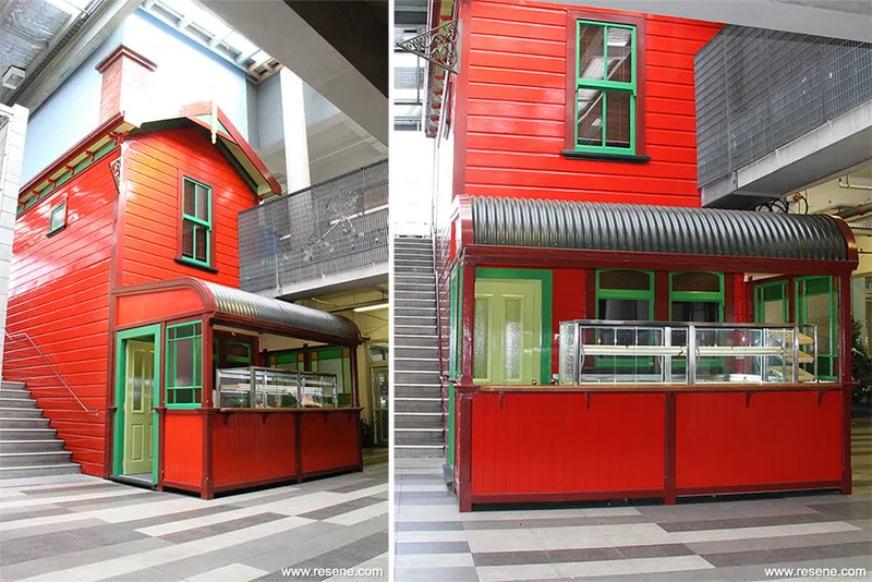Replica exterior panels on Moore Wilson’s Sushi House in Wellington