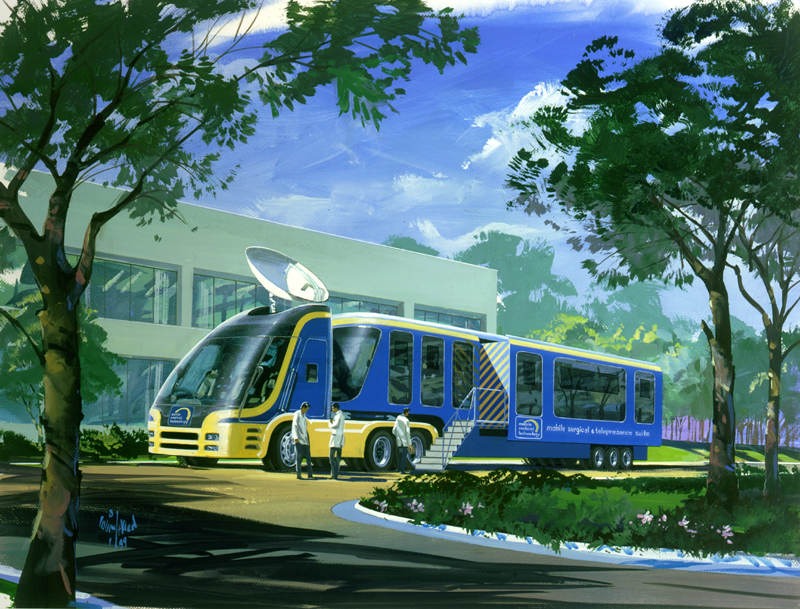 Concept artwork showing the proposed mobile surgery unit