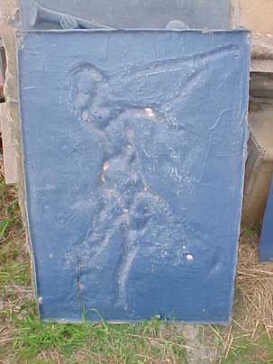 Blue fibreglass mould for a decorative relief panel