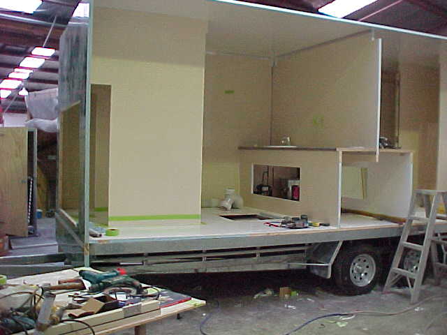 Super Loo interior fit-out before the exterior wall was installed