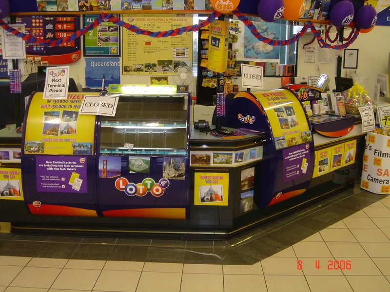Colourful Lotto retail counter installed in a convenience store