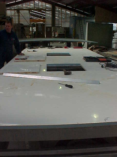Completed Super Loo floor assembly on the trailer chassis