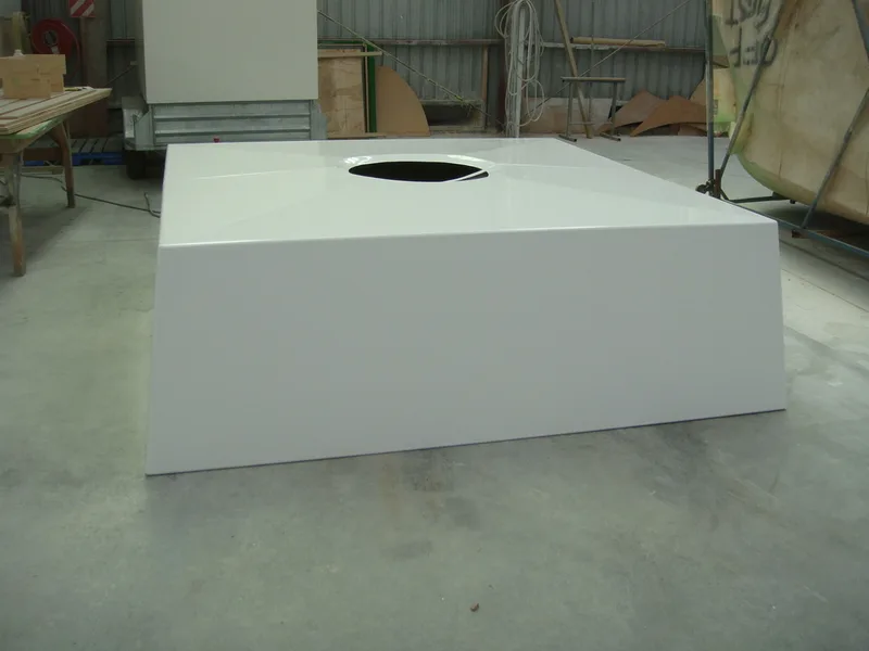 Fibreglass display plinth before its countdown graphics and clock were installed